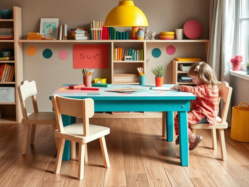 Créer un espace créatif avec une table enfant crayon