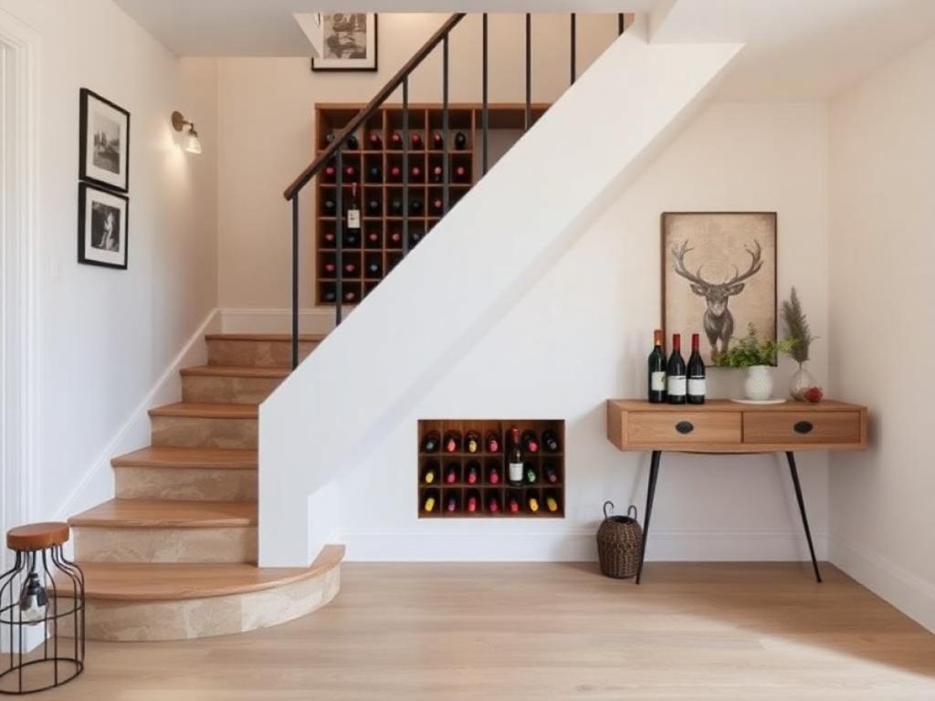 Aménagement esthétique et fonctionnel : La petite cave à vin sous escalier