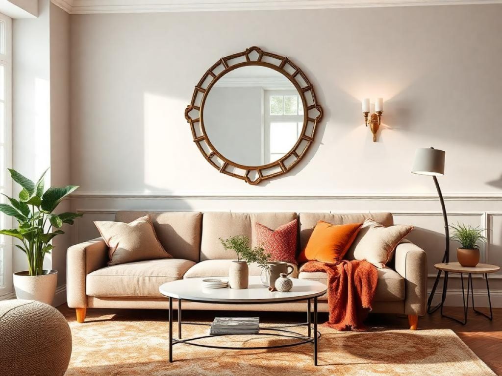 Miroir au-dessus du canapé : donner une touche unique à votre salon