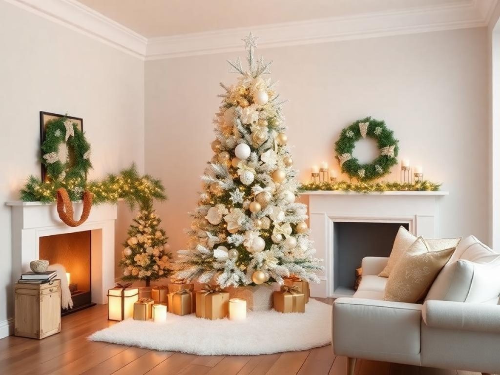 Donnez du style à vos fêtes avec un sapin de Noël blanc et or