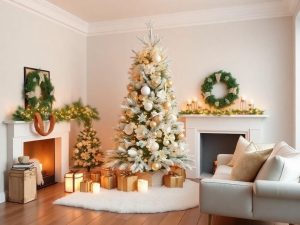 Donnez du style à vos fêtes avec un sapin de Noël blanc et or