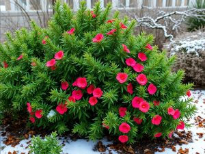 Un jardin d’hiver qui a du caractère grâce aux arbustes persistants