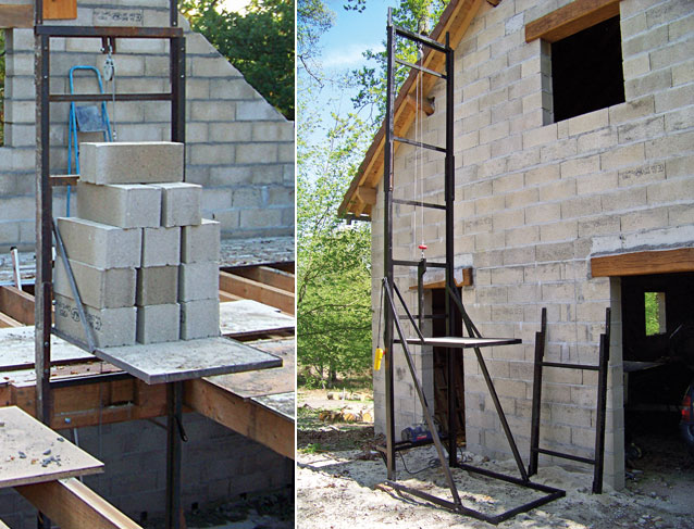 Un monte-matériaux démontable